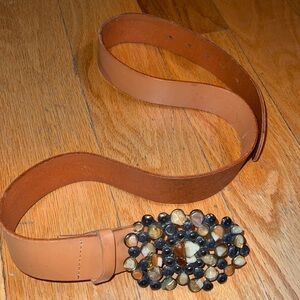 Brown leather belt